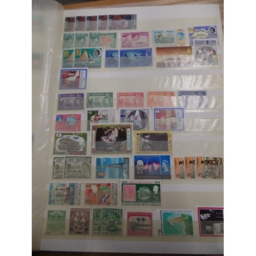 40 - 4 X STAMP & STOCK ALBUMS - MOSTLY MID 20TH CENTURY BRITISH AND FOREIGN TOGETHER WITH AN ALBUM OF FIR... 