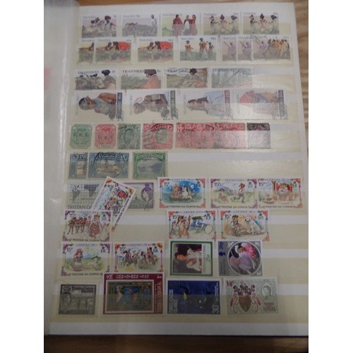 40 - 4 X STAMP & STOCK ALBUMS - MOSTLY MID 20TH CENTURY BRITISH AND FOREIGN TOGETHER WITH AN ALBUM OF FIR... 