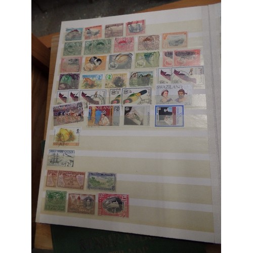 40 - 4 X STAMP & STOCK ALBUMS - MOSTLY MID 20TH CENTURY BRITISH AND FOREIGN TOGETHER WITH AN ALBUM OF FIR... 