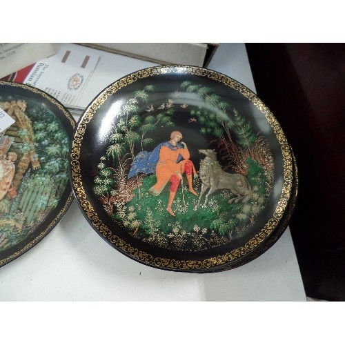 62 - 6 X RUSSIAN COLLECTOR'S PLATES WITH CERTIFICATES- INSPIRED BY RUSSIAN LEGENDS - BEAUTIFUL PLATES WIT... 