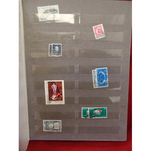 40 - 4 X STAMP & STOCK ALBUMS - MOSTLY MID 20TH CENTURY BRITISH AND FOREIGN TOGETHER WITH AN ALBUM OF FIR... 