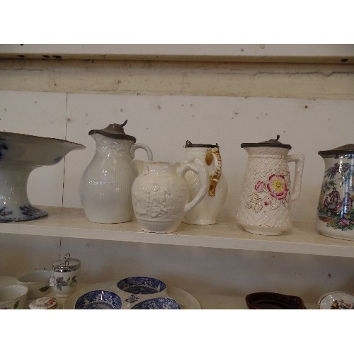 44 - LARGE COLLECTION OF VICTORIAN CHINA INCLUDING LIDDED JUGS, 