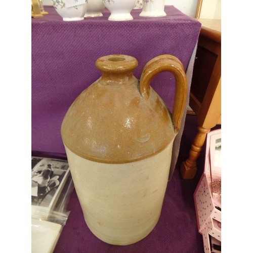 72 - LARGE EDWARDIAN STONEWARE FLAGON - 44CM