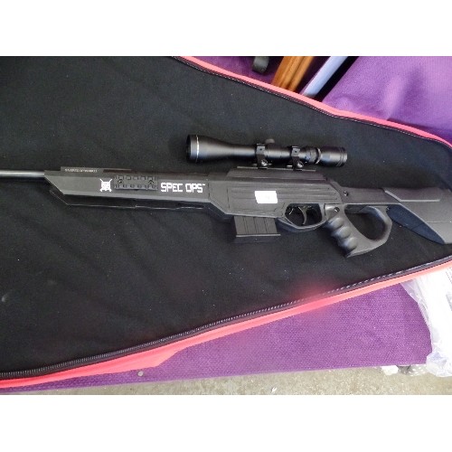 91 - A SPEC OPS TACTICAL SNIPER AIR RIFLE WITH FULL-POWER BREAK-BARREL ACTION - WITH CASE