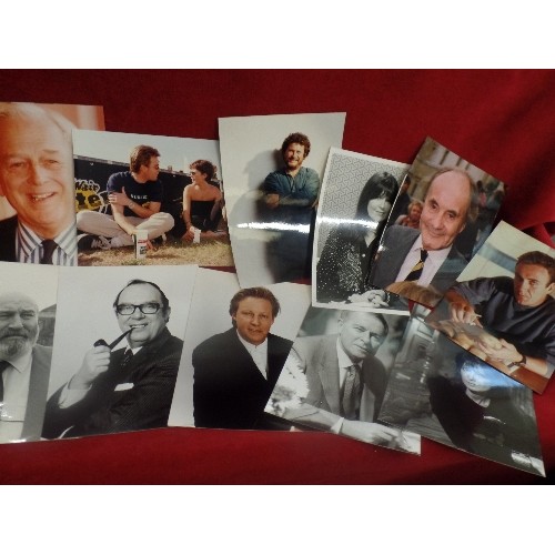 107 - APPROX 1OO X BLACK AND WHITE & COLOUR REAL PHOTPOGRAPHS - TV & FILM. INCLUDES SPIKE MILLIGAN, MARILY... 