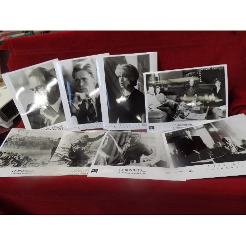 105 - APPROX 100 X BLACK AND WHITE REAL PHOTOGRAPHS - PRESS AND FILM. INC BLUE VELVET, ROGER MOORE IN OCTO... 