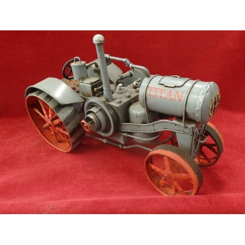 156 - TITAN TINPLATE TRACTOR - VERY DETAILED MODEL - HAND PAINTED