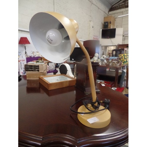 230 - VINTAGE RETRO DESK LAMP IN SANDY MUSTARD COLOUR