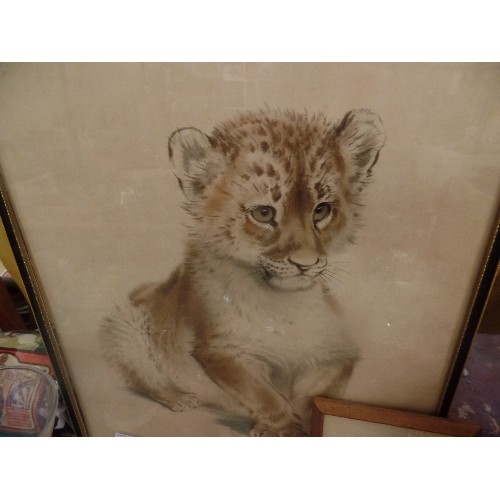 189 - A LOVELY RALPH THOMPSON MBE LIMITED EDITION PRINT 276/1000 OF A LEOPARD CUB, PUBLISHED BY THE TRYON ... 