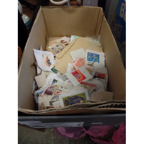 208 - SHOE BOX FULL OF WORLDWIDE STAMPS