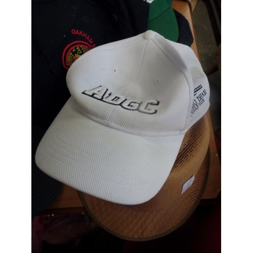 211 - 6 X BASEBALL CAPS INC NIKE FC, SENTOSA GOLF CLUB SINGAPORE, ABJU DHABI GOLF CLUB, OAKHAM SCHOOL ALSO... 