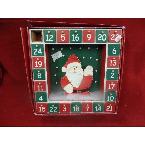 239 - RE-USABLE WOODEN ADVENT CALENDAR WITH PULL OUT DRAWERS FOR HOMEMADE SWEETS & GIFTS - CONTAINS WOODEN... 