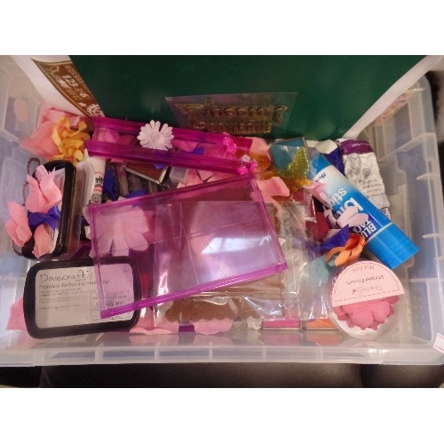 339 - CRATE OF CREATIVE CARD MAKING ITEMS