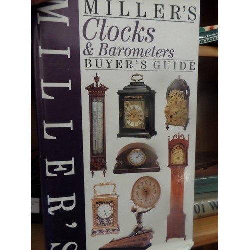 330 - 5 x CLOCKS AND WRISTWATCH BOOKS -MILLERS, 1001 WRIST WATCHES, ANTIQUES