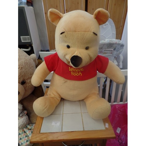 322 - STUNNING LIFE SIZE TEDDY BEAR , A WINNIE THE POOH BEAR AND ONE OTHER