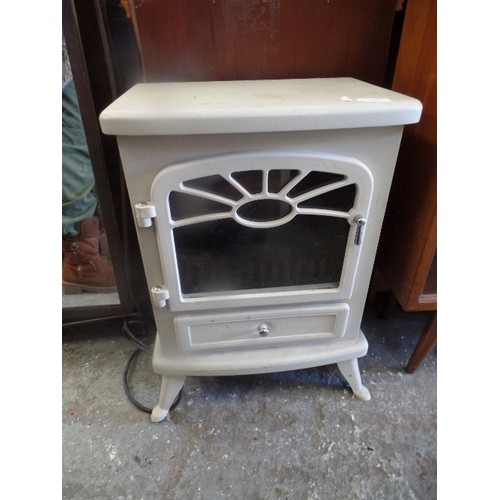 303 - ELECTRIC HEATER, WOOD BURNER STYLE IN CREAM