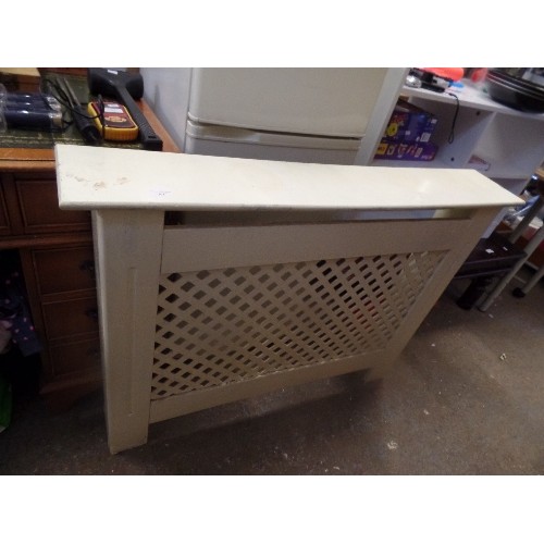 394 - WOODEN RADIATOR COVER WITH LATTICE FRONT