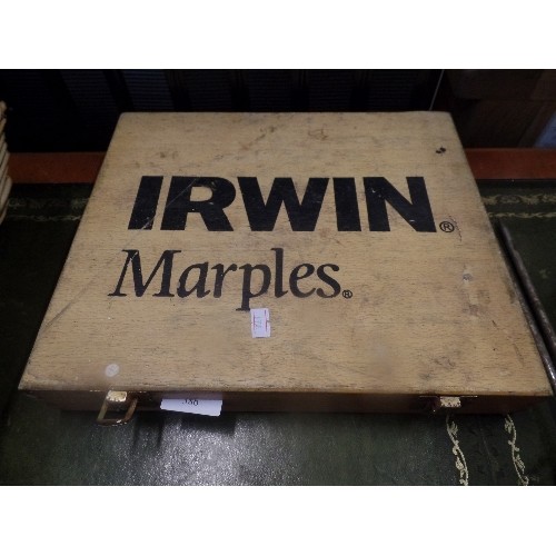 386 - IRWIN MARPLE SET OF  CHIZELS IN WOODEN BOX (ONE MISSING)