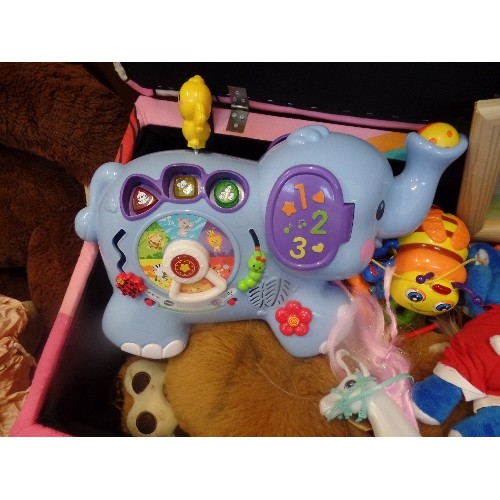 362 - CHILDS OTTOMAN FULL OF QUALITY TOYS -  ALL AGES