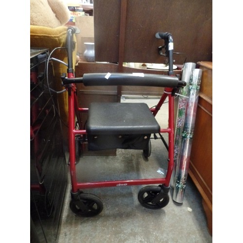 381 - MOBILITY WALKER WITH SEAT AND BRAKES