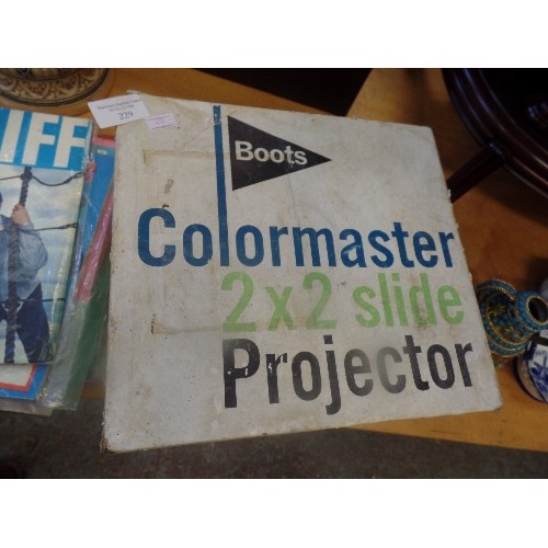 229 - VINTAGE BOOTS COLORMASTER 2 X 2 SLIDE PROJECTOR WITH BOX