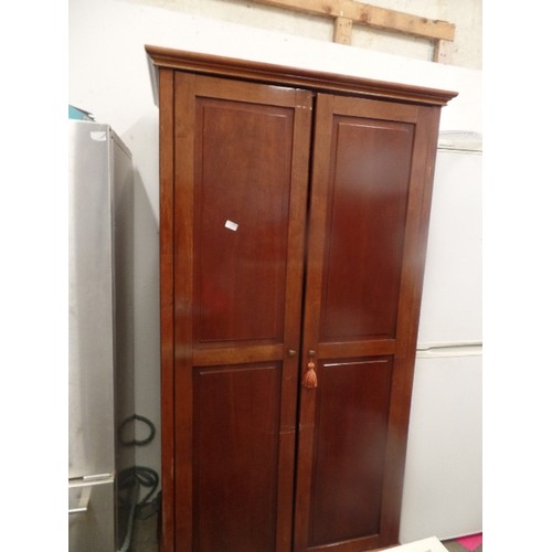 420 - CHERRYWOOD DOUBLE WARDROBE( 1 FOOT MISSING)