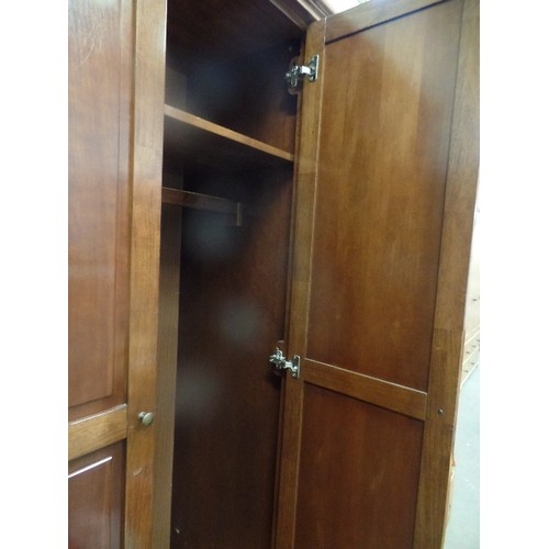 420 - CHERRYWOOD DOUBLE WARDROBE( 1 FOOT MISSING)