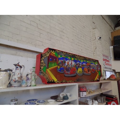 39 - VINTAGE RETRO AMUSEMENT PARK DODGEMS SIGN - VERY COLOURFUL ORIGINAL SIGN FROM AROUND THE 1980'S - WO... 