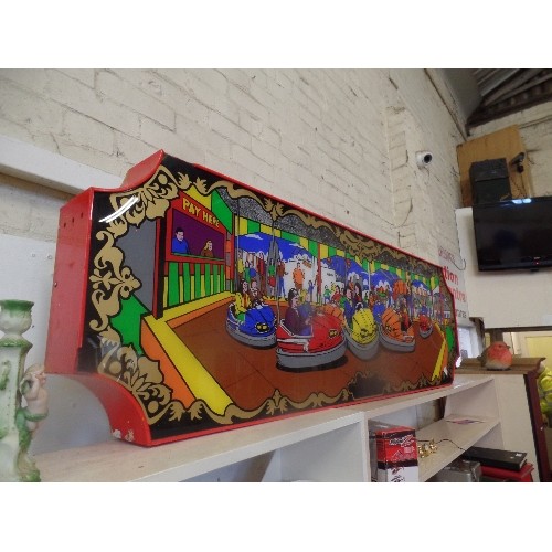 39 - VINTAGE RETRO AMUSEMENT PARK DODGEMS SIGN - VERY COLOURFUL ORIGINAL SIGN FROM AROUND THE 1980'S - WO... 