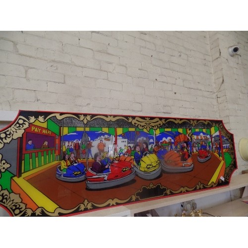 39 - VINTAGE RETRO AMUSEMENT PARK DODGEMS SIGN - VERY COLOURFUL ORIGINAL SIGN FROM AROUND THE 1980'S - WO... 