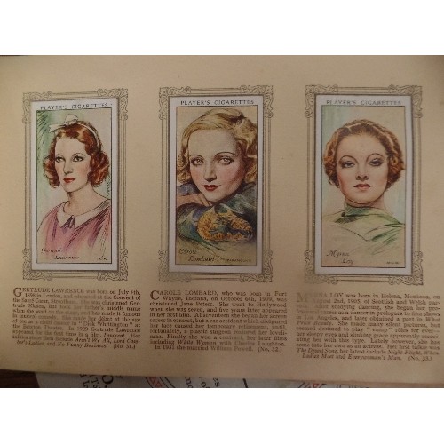 286 - 3 X COMPLETE CIGARETTE CARD ALBUMS INC PLAYERS FILM STARS, PLAYERS 