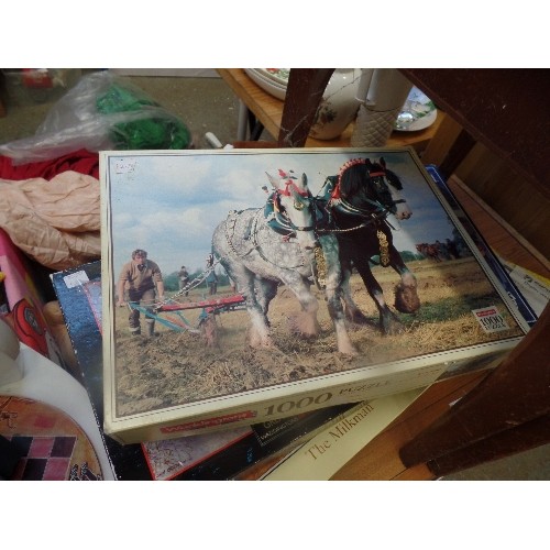 346 - 5 X JIGSAW PUZZLES, , 500 1000 AND 1500 PIECES, MOSTLY BY WADDINGTONS