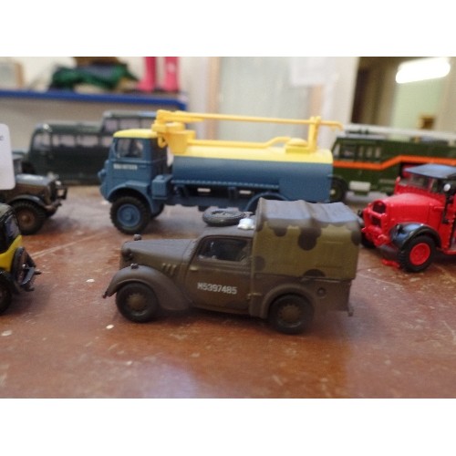 349 - SELECTION OF PLAYWORN VEHICLES MOSTLY MILITARY STYLE