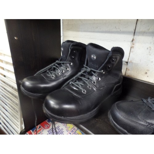 496 - KEUKA SIZE 8 STEEL TOE CAP BOOTS,GRIP SIZE 7 STEEL TOE CAP TRAINERS AND PSF STEEL TOE CAP WELLIES SI... 