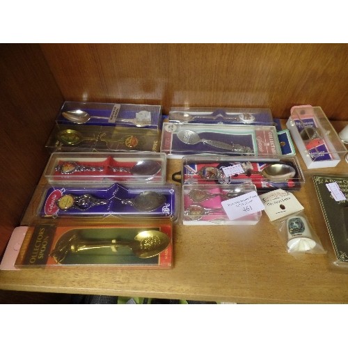 461 - COLLECTION OF BOXED COMMEMORATIVE AND COLLECTABLE SPOONS AND THIMBLES