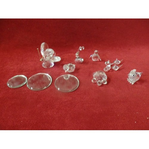 1 - 10 PIECES OF SWAROVSKI CRYSTAL - MICE, TELEPHONE, TURTLE, CHICKEN AND BUTTERFLY