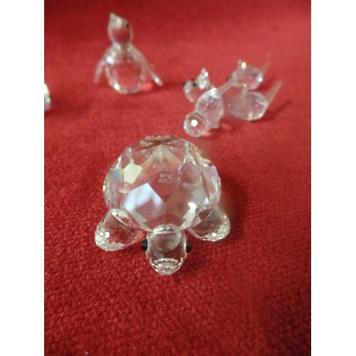 1 - 10 PIECES OF SWAROVSKI CRYSTAL - MICE, TELEPHONE, TURTLE, CHICKEN AND BUTTERFLY