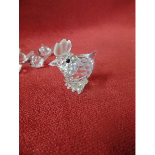 1 - 10 PIECES OF SWAROVSKI CRYSTAL - MICE, TELEPHONE, TURTLE, CHICKEN AND BUTTERFLY