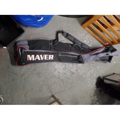 506 - MAVER ROD BAG, LANDING NET AND FISHING BOX/SEAT