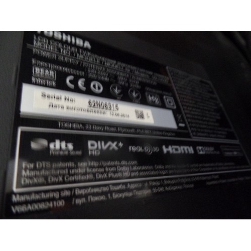 143B - TOSHIBA 55 INCH WALL MOUNTED TELEVISION