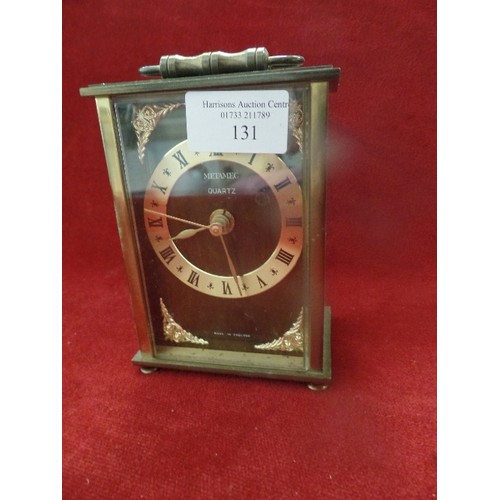 131 - METAMEC QUARTZ CARRIAGE CLOCK, SILVER PLATE PHOTO FRAME 6X9CM. SEVERAL WATCHES, QUARTZ LORUS ETC. AN... 