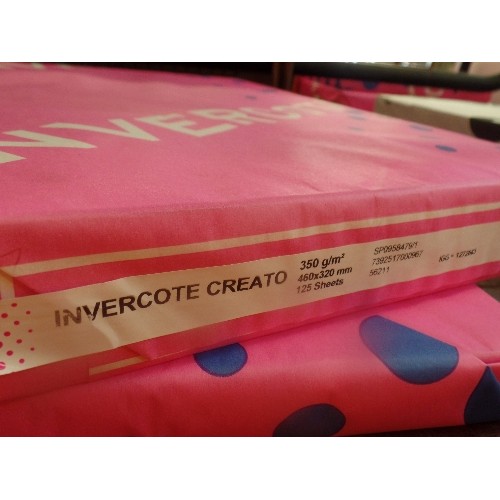 169 - 2 UNOPENED PACKS OF INVERCOTE CREATO DIGITAL, COATED ART PAPER. 460 X 320MM. 125 SHEETS IN EACH.