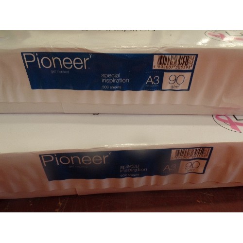 170 - 2 UNOPENED PACKS OF PIONEER ULTRA A3 WHITE OFFICE PAPER. 500 SHEETS IN EACH. 90GM