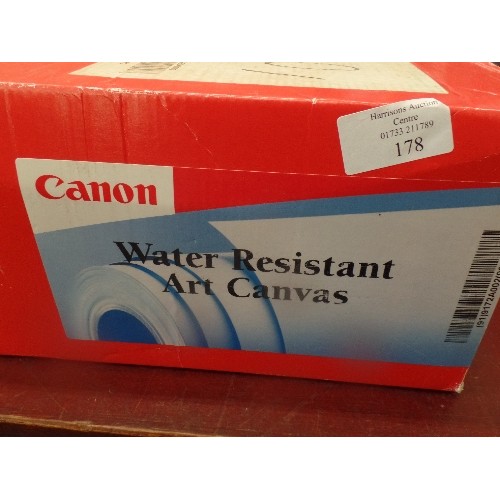 178 - LARGE CANON WATER RESISTANT ART CANVAS. WIDTH 1067MM/ LENGTH 12.2M? SUITABLE FOR CAD. BOXED.