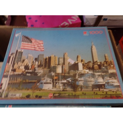 179 - BOX OF JIGSAW PUZZLES. 500/1000 PC