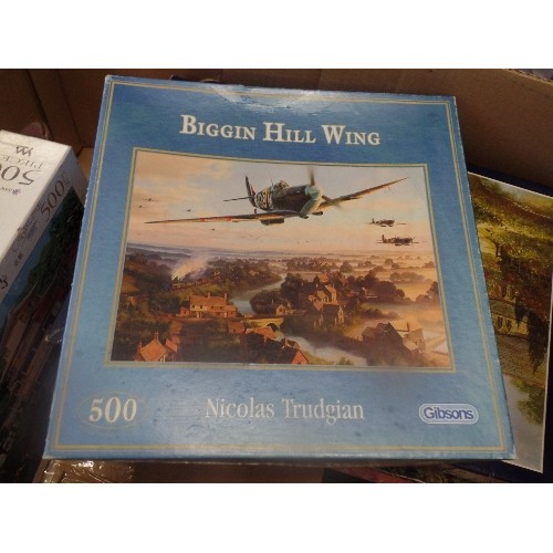 179 - BOX OF JIGSAW PUZZLES. 500/1000 PC