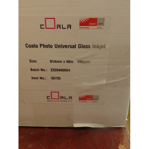 181 - COALA PHOTO UNIVERSAL GLOSS INKJET ROLL. 914MM X 60M. 190 GSM