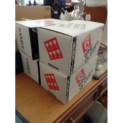 191 - 4 BOXES OF HABITAT BALLON WINE GLASSES. 19CL CAPACITY. EACH BOX CONTAINS 6 GLASSES.