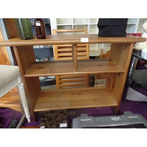 148 - 2 PINE DISPLAY SHELVES, WALL HANGING?