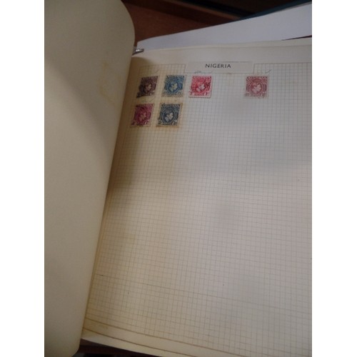 198 - A STAMP STOCK BOOK, AND 2 STAMP ALBUMS, CONTAINING QUANTITY OF STAMPS.